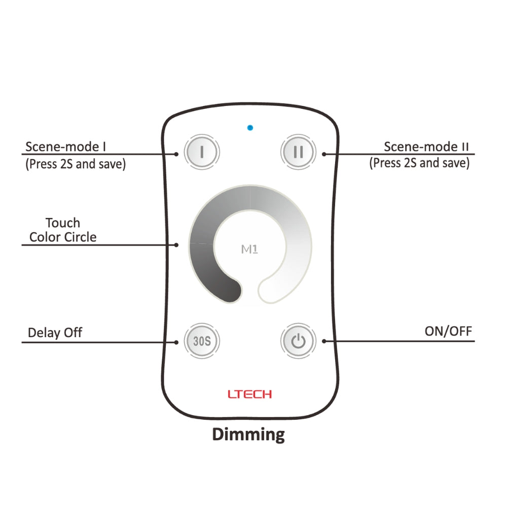 LTECH M1+M3-3A Remote Control Dimmer With RF Receiver 9A — view 2 — House of LEDs UK