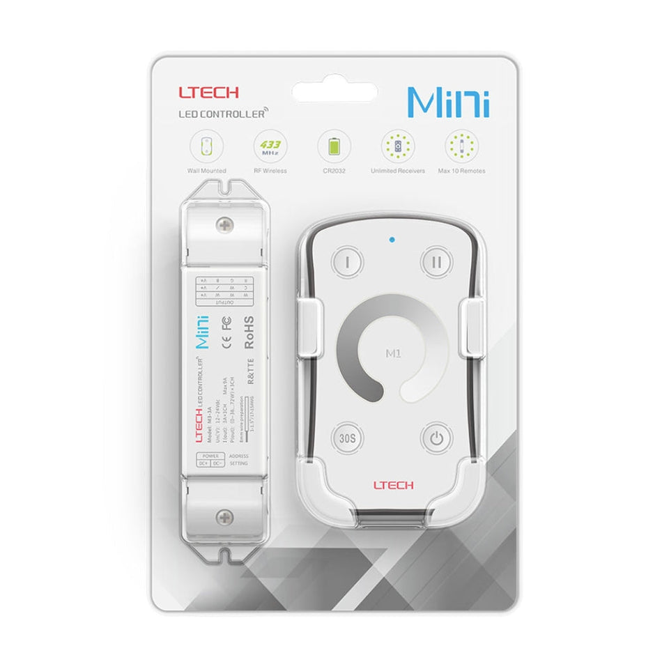 LTECH M1+M3-3A Remote Control Dimmer With RF Receiver 9A — House of LEDs UK