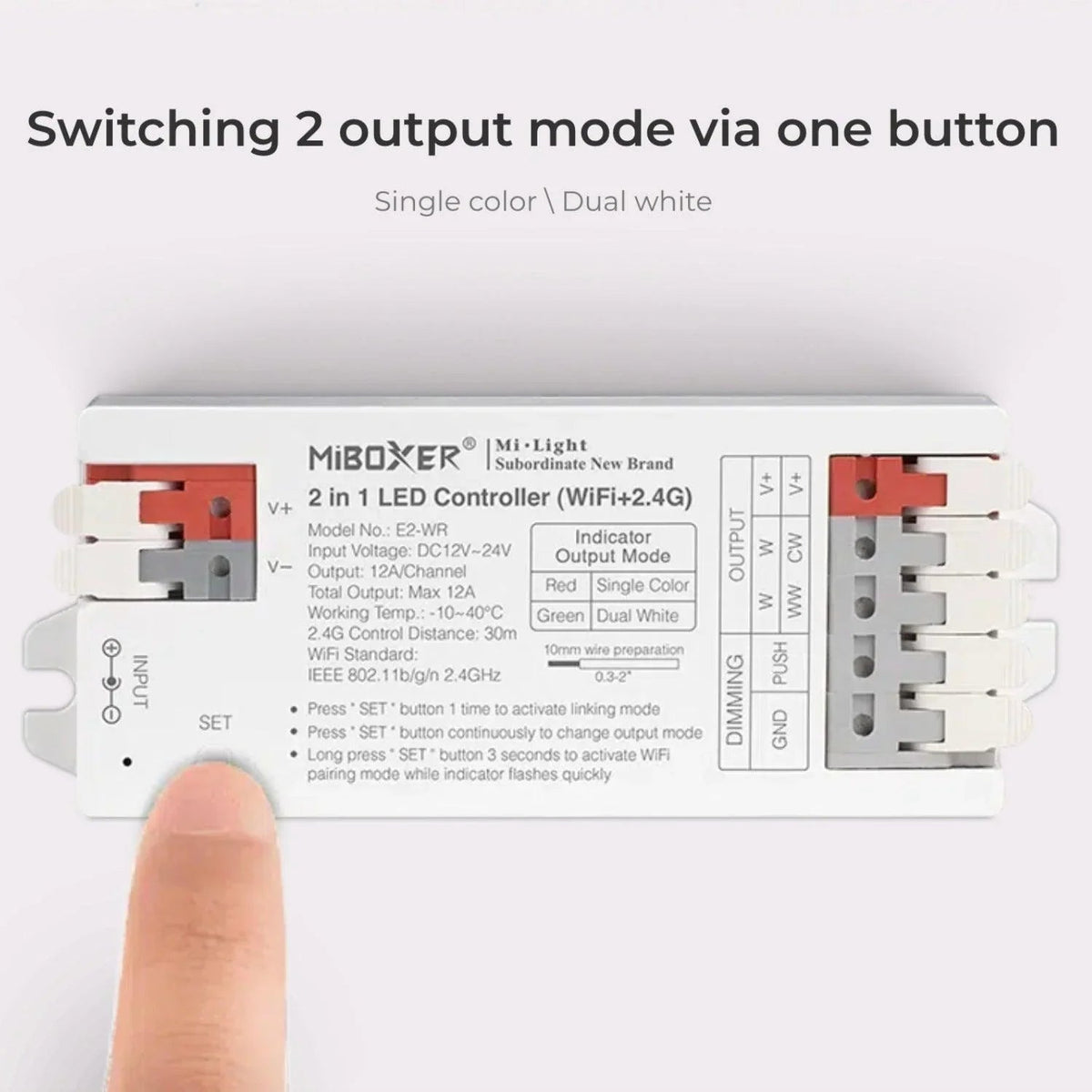 MiBoxer E2-WR 2 In 1 WiFi Smart Strip LED Strip Dimmers Controller — view 2 — House of LEDs UK