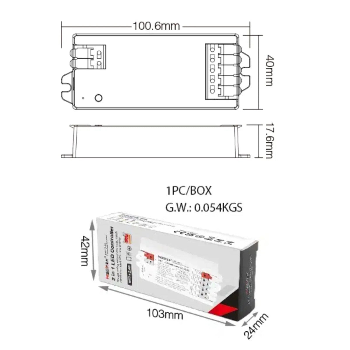 MiBoxer E2-WR 2 In 1 WiFi Smart Strip LED Strip Dimmers Controller — view 4 — House of LEDs UK