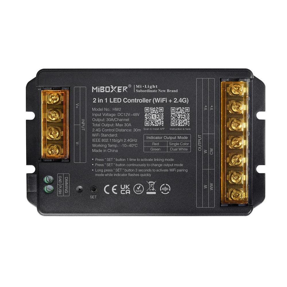 MiBoxer HW2 2 in 1 LED Controller (WiFi+2.4G) Output Max 30A 12V 48V — House of LEDs UK