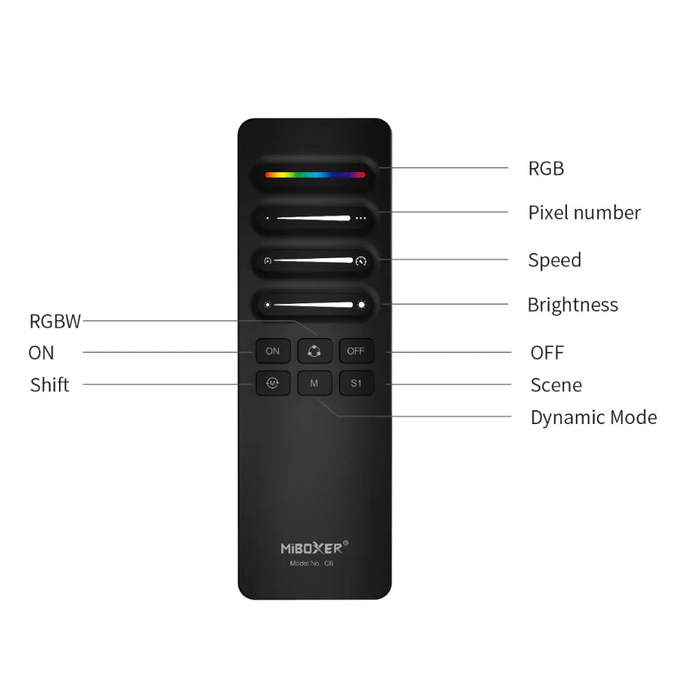 Miboxer Digital RGB SPI Remote C6 — view 2 — House of LEDs UK