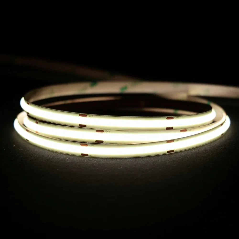 Natural White 4000K COB LED Strip 24V 480LEDs/m IP20 20m Run — House of LEDs UK