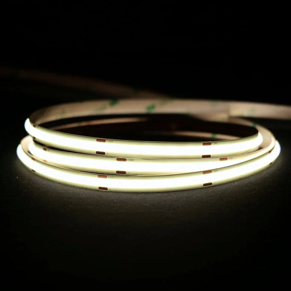 Natural White 4000K COB LED Strip 24V 480LEDs/m IP20 20m Run — House of LEDs UK
