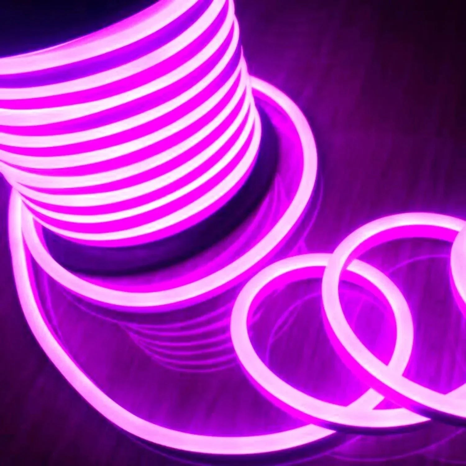 Pink LED Neon Flex AC 220V 240V 8x16mm 120LEDs/m IP65 Waterproof with UK Plug — view 3 — House of LEDs UK