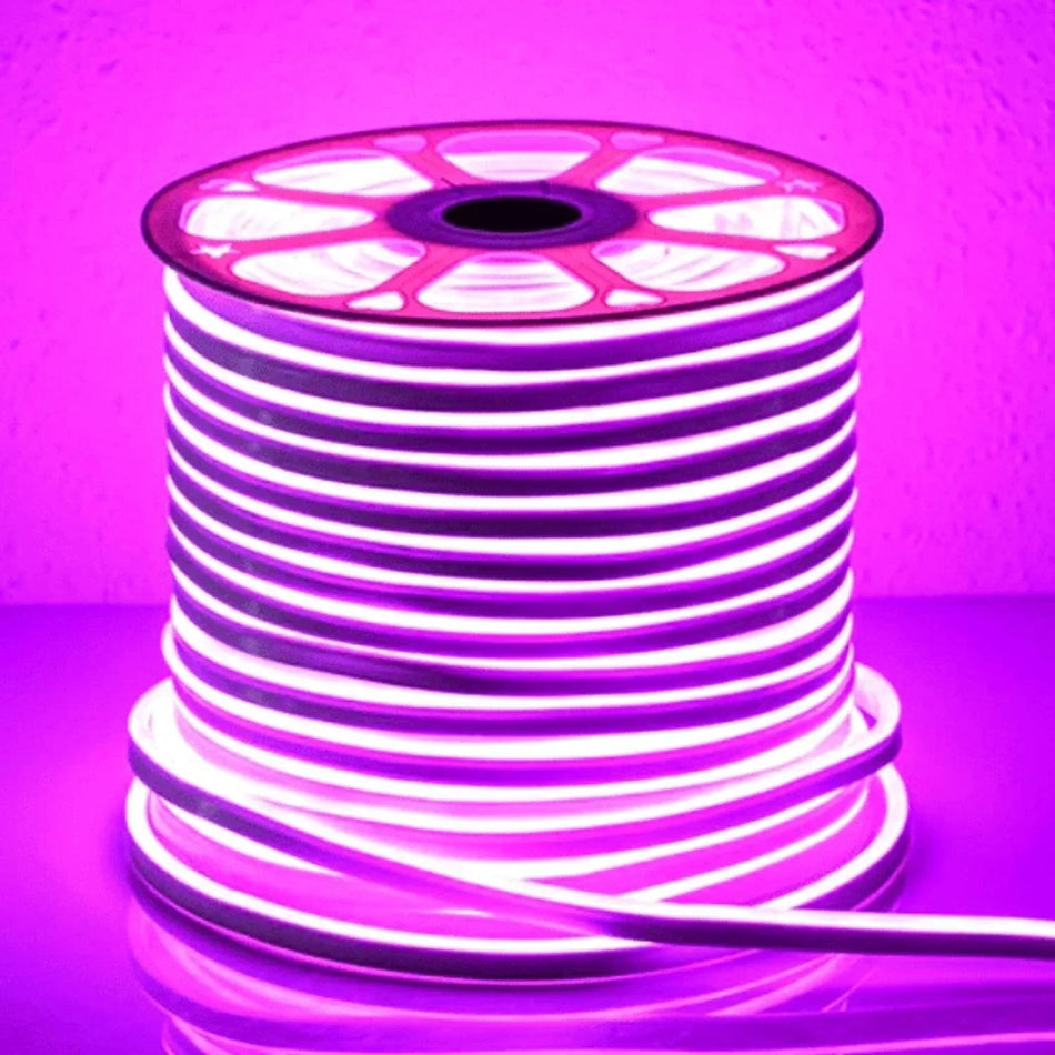 Pink LED Neon Flex AC 220V 240V 8x16mm 120LEDs/m IP65 Waterproof with UK Plug — House of LEDs UK