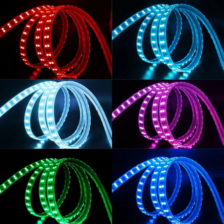 RGB LED Strip 120 LEDs/m 220V IP67 Wireless Bluetooth App Control with Remote - ATOM LED