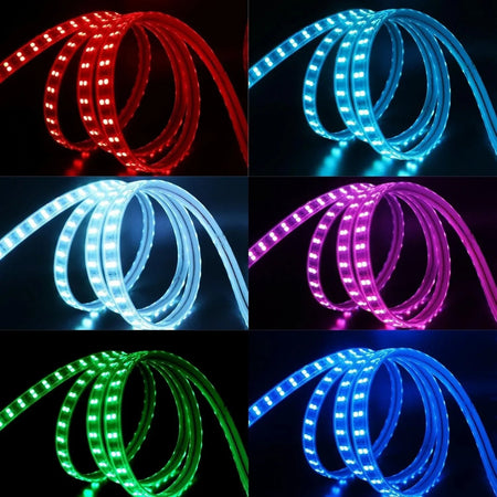 RGB LED Strip 120 LEDs/m 220V IP65 Wireless Bluetooth App Control with Remote — view 2 — House of LEDs UK