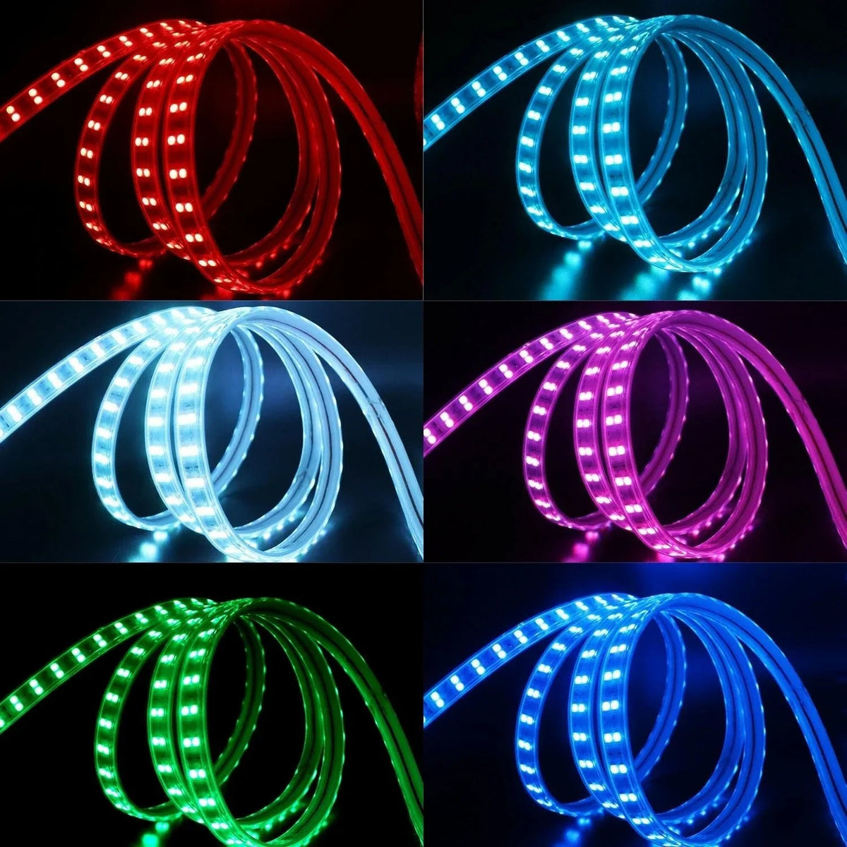 RGB LED Strip 220V 240V 120 LEDs/m IP67 Waterproof WIFI App Control Work With Google & Alexa - ATOM LED