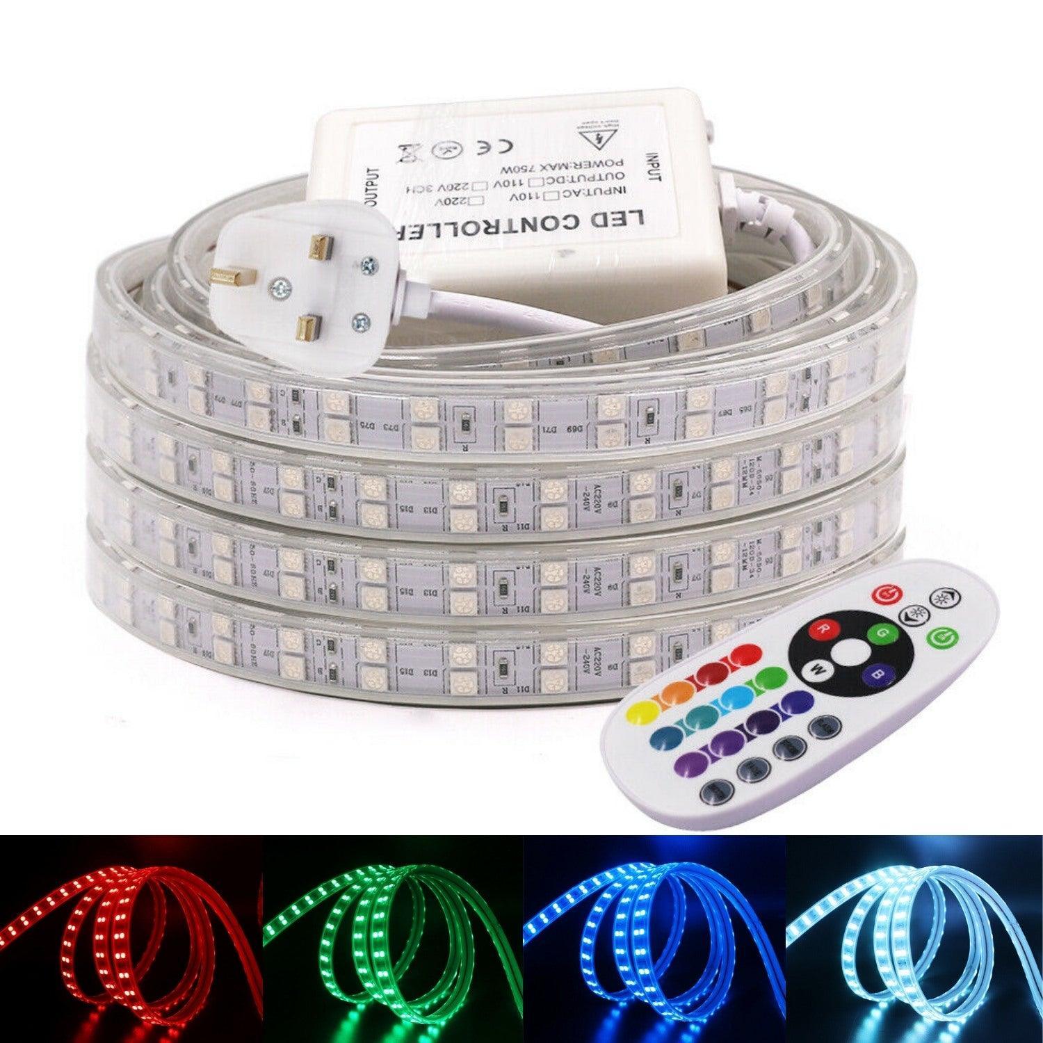RGB LED Strip 120 LEDs/m 220V IP67 Wireless Bluetooth App Control with Remote - ATOM LED