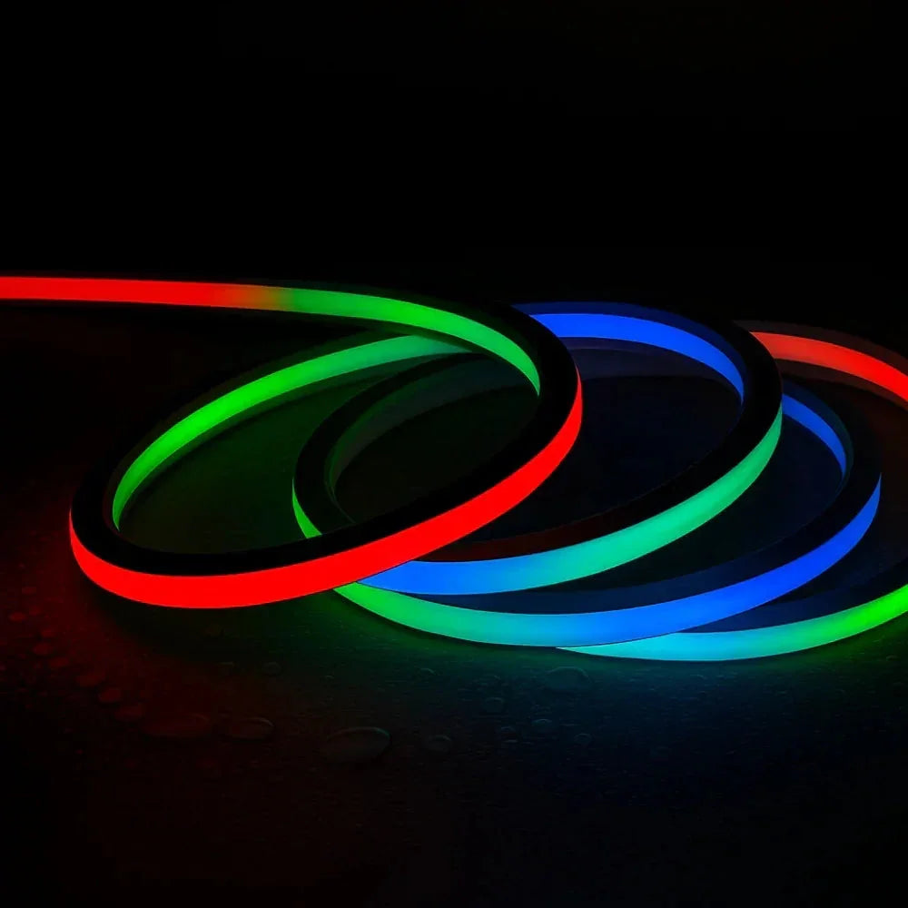 RGB LED Neon Flex 220V 240V 16x16mm Top Bend IP65 Dimmable Kit — House of LEDs UK