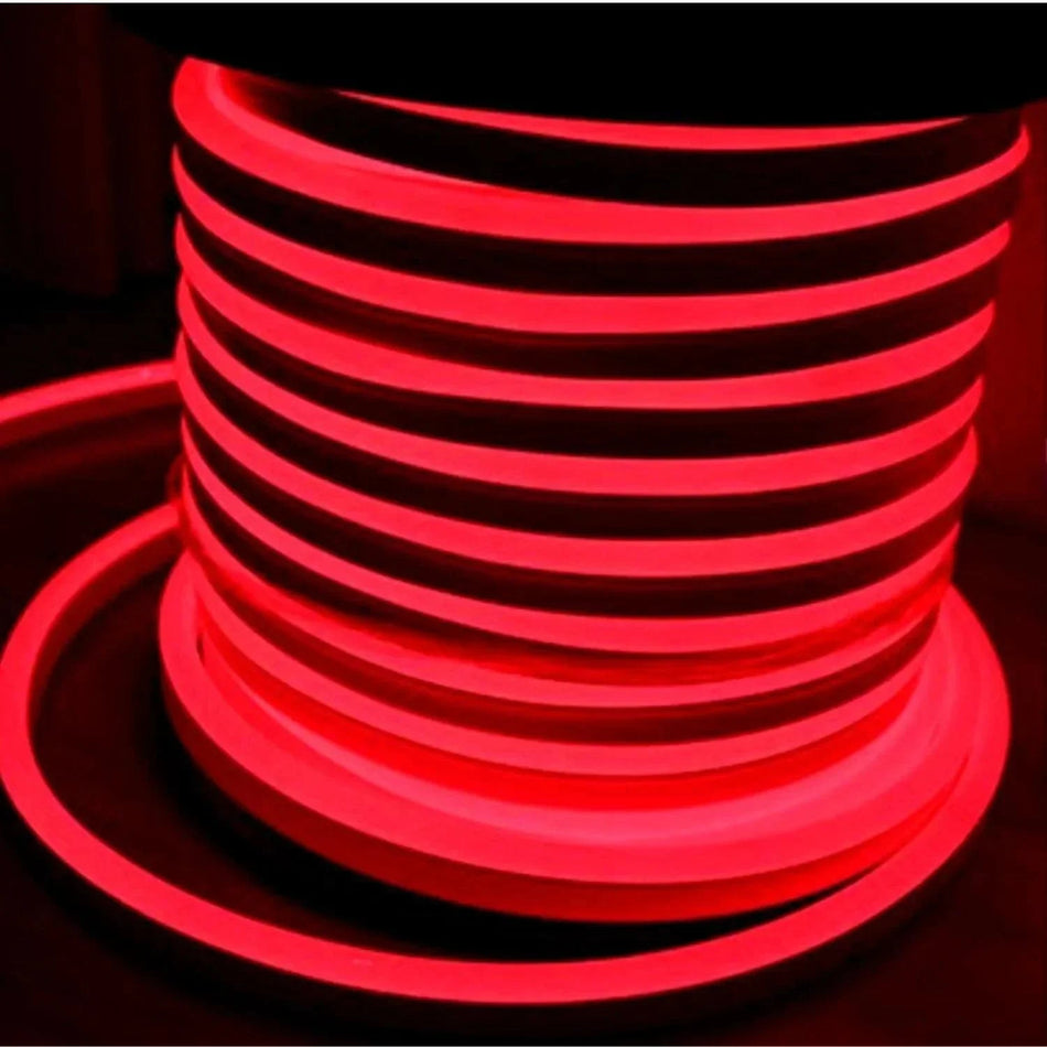 Red LED Neon Flex 220V 240V 8x16mm 120LEDs/m IP65 Waterproof with UK Plug — House of LEDs UK