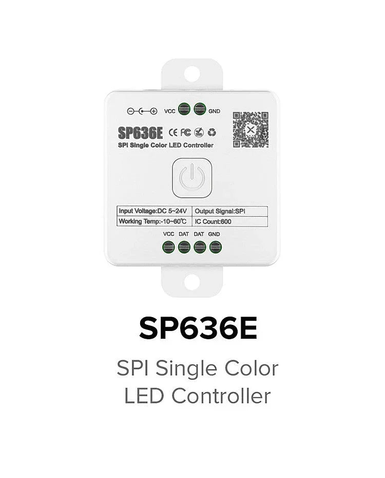 SP636E DC5-24V Addressable LED Strip Dimmer Bluetooth Music Control — view 3 — House of LEDs UK