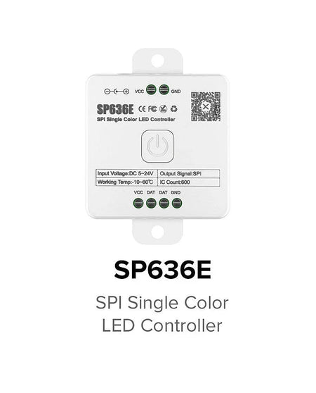 SP636E DC5-24V Addressable LED Strip Dimmer Bluetooth Music Control — view 3 — House of LEDs UK