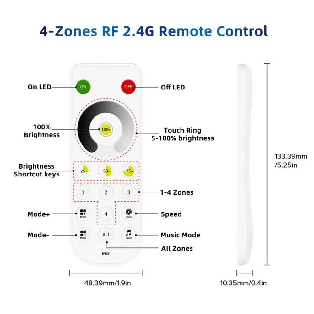 SP636E DC5-24V Addressable LED Strip Dimmer Bluetooth Music Control — view 4 — House of LEDs UK