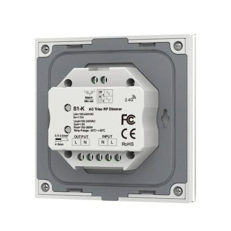 Skydance AC Triac Glass Rotary Panel Dimmer S1-K (BLACK) — view 4 — House of LEDs UK