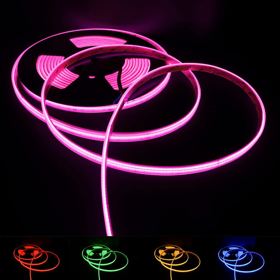 Slim RGB COB LED Strip 24V IP20 nonWaterproof 576 LEDs/m 5 Metre 5mm — House of LEDs UK