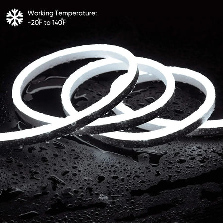 Cool White LED Neon Flex AC 220V 240V 8x16mm 120LEDs/m IP65 Waterproof with UK Plug - ATOM LED