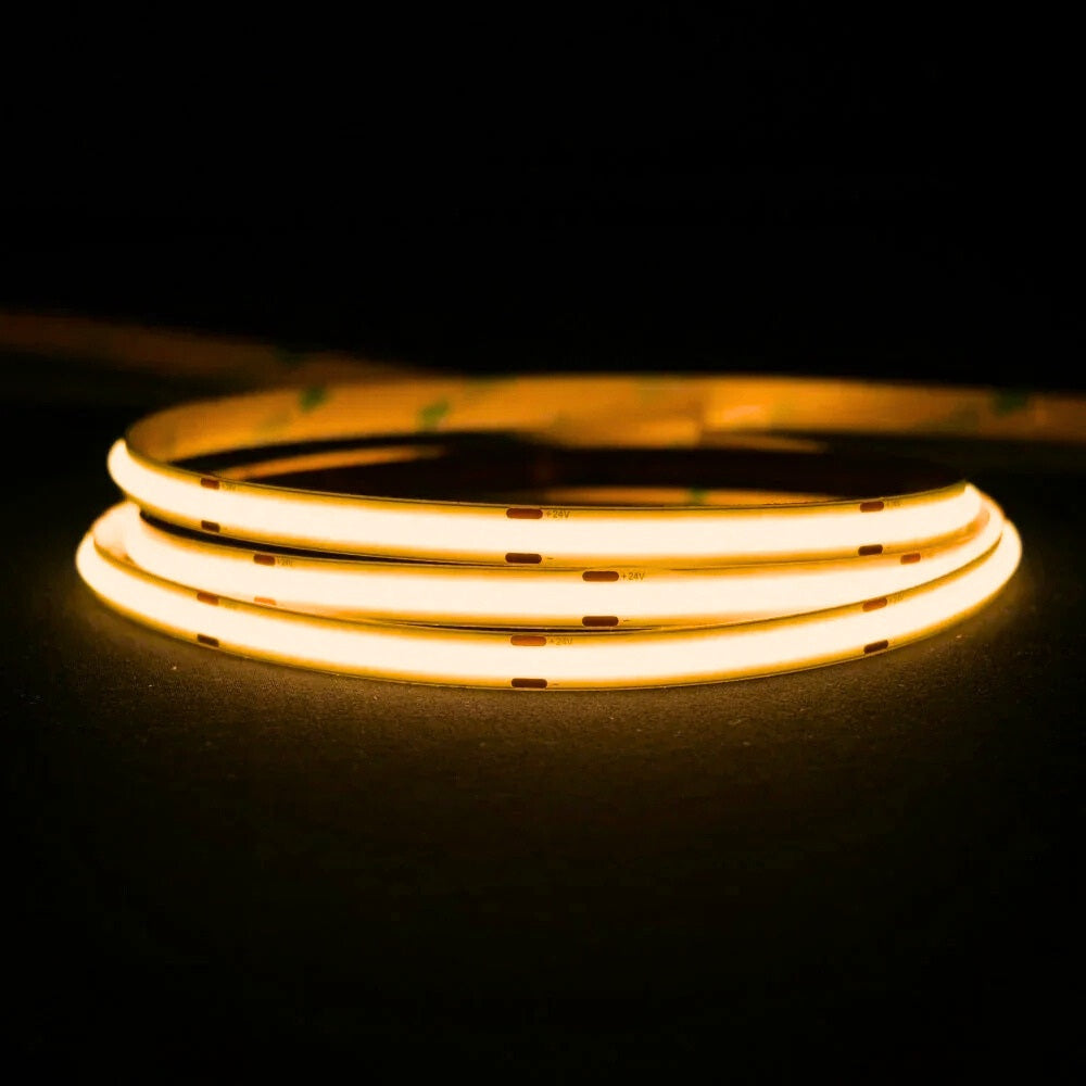 Warm White 2700K COB LED Strip 24V 480LEDs/m IP20 20m Run — House of LEDs UK