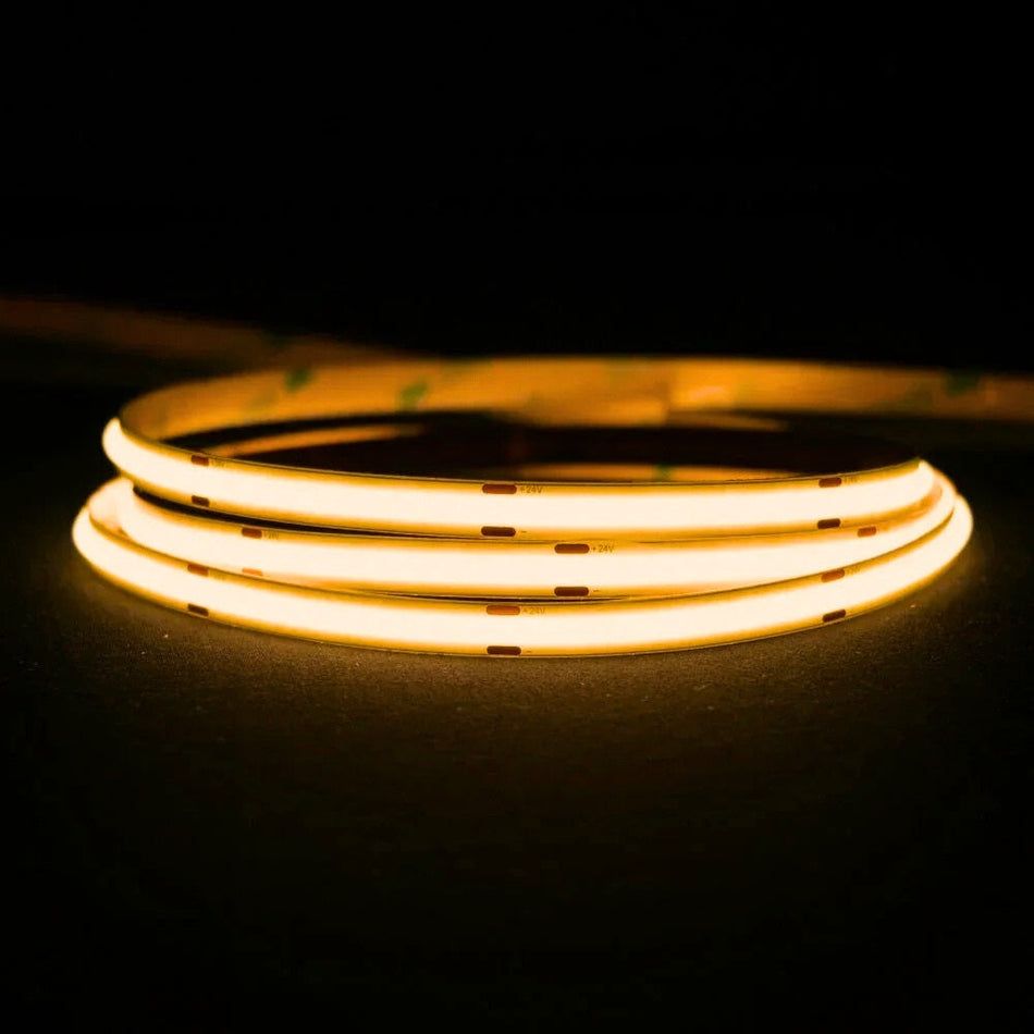 Warm White 2700K COB LED Strip 24V 480LEDs/m IP20 20m Run — House of LEDs UK