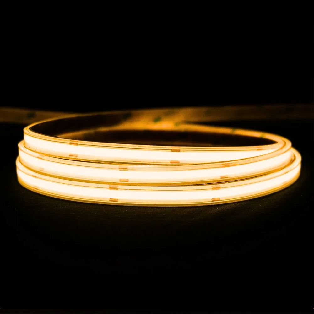 Warm White 2700K COB LED Strip 48V 480LEDs/m IP67 Waterproof 30m Run — House of LEDs UK