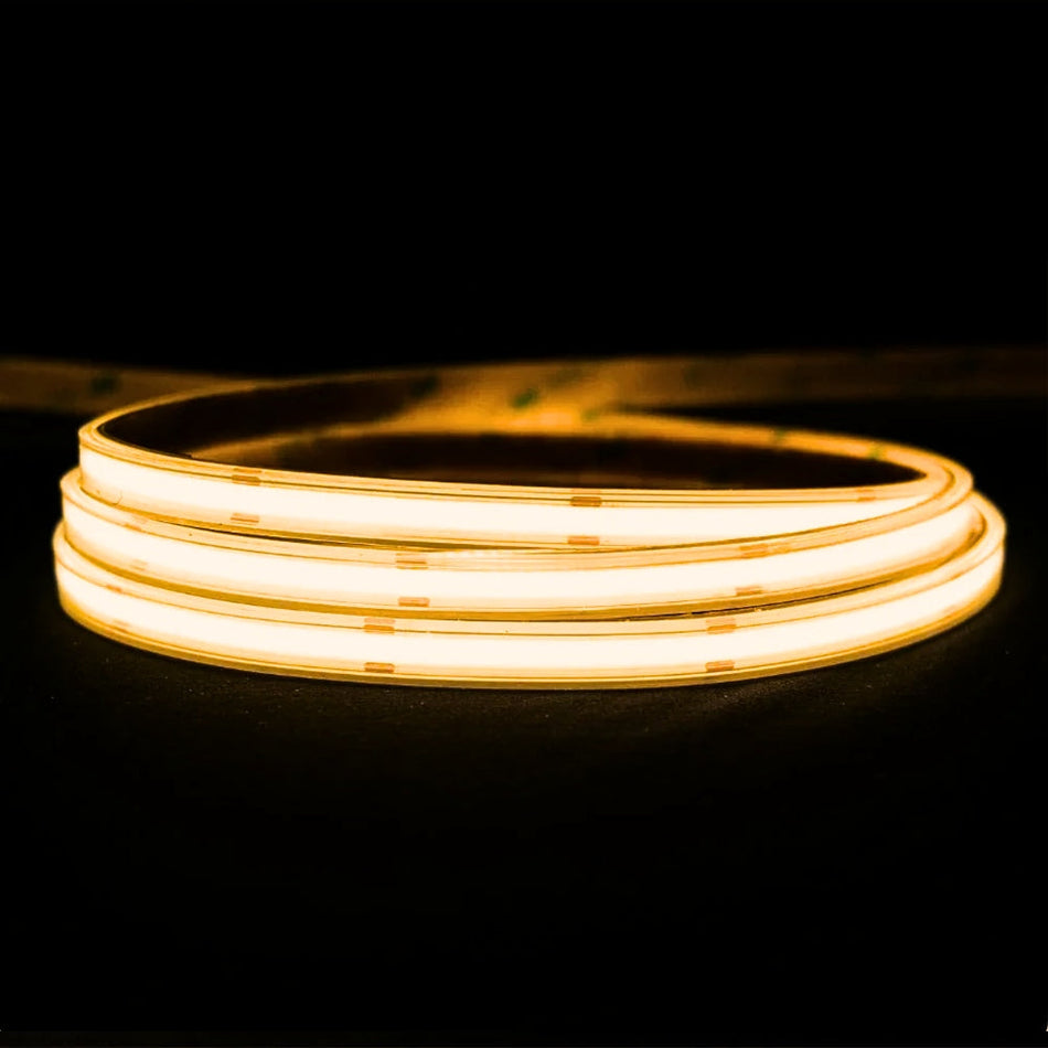 Warm White 2700K COB LED Strip 24V 480LEDs/m IP67 Waterproof 20m Run