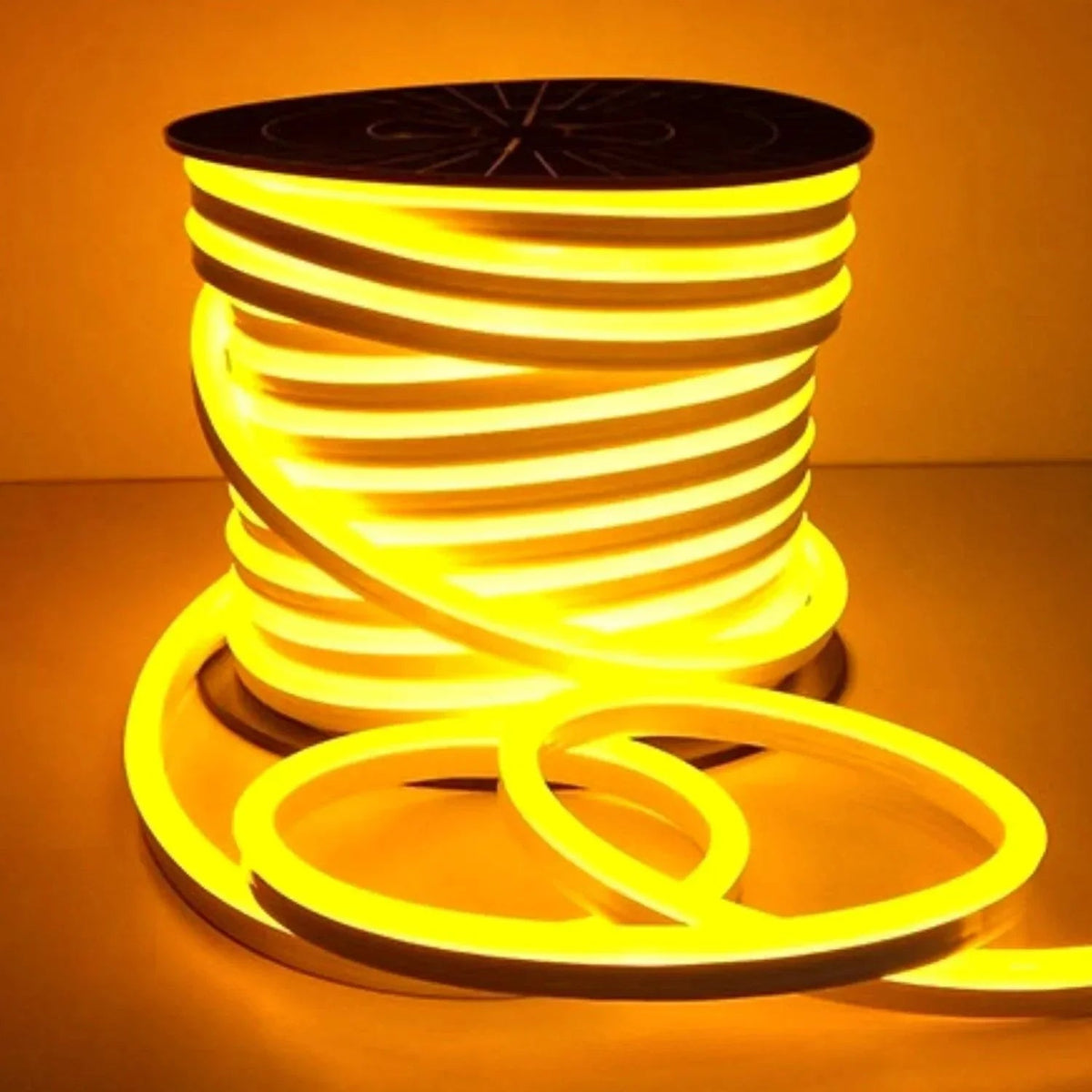 Golden Neon Flex 220V 240V 8x16mm 120LEDs/m IP65 Waterproof with UK Plug — House of LEDs UK