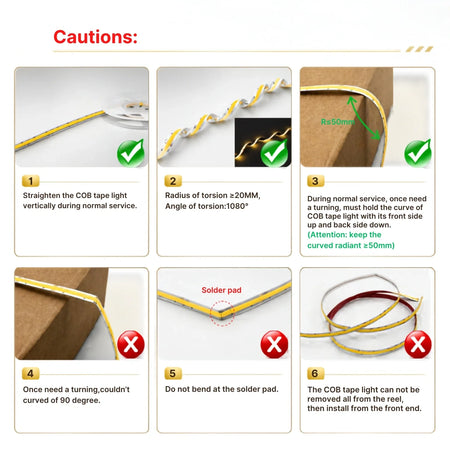 Cool White 6500K COB LED Strip 24V 10mm 480LEDs/m IP20 20m Run — product view 3