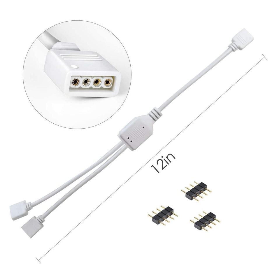 ATOM LED 1 to 2 Ports Female/Male Connection Cable 4 Pin Splitter Cable - House of LEDS
