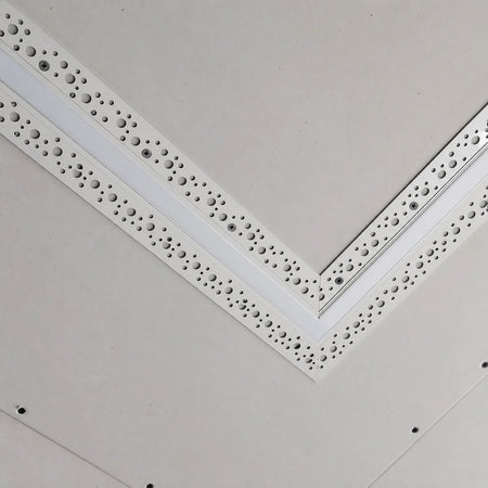 1 Metre Straight Plaster-in Aluminium LED Profile 60.3x15mm, Opal Cover — product view 6