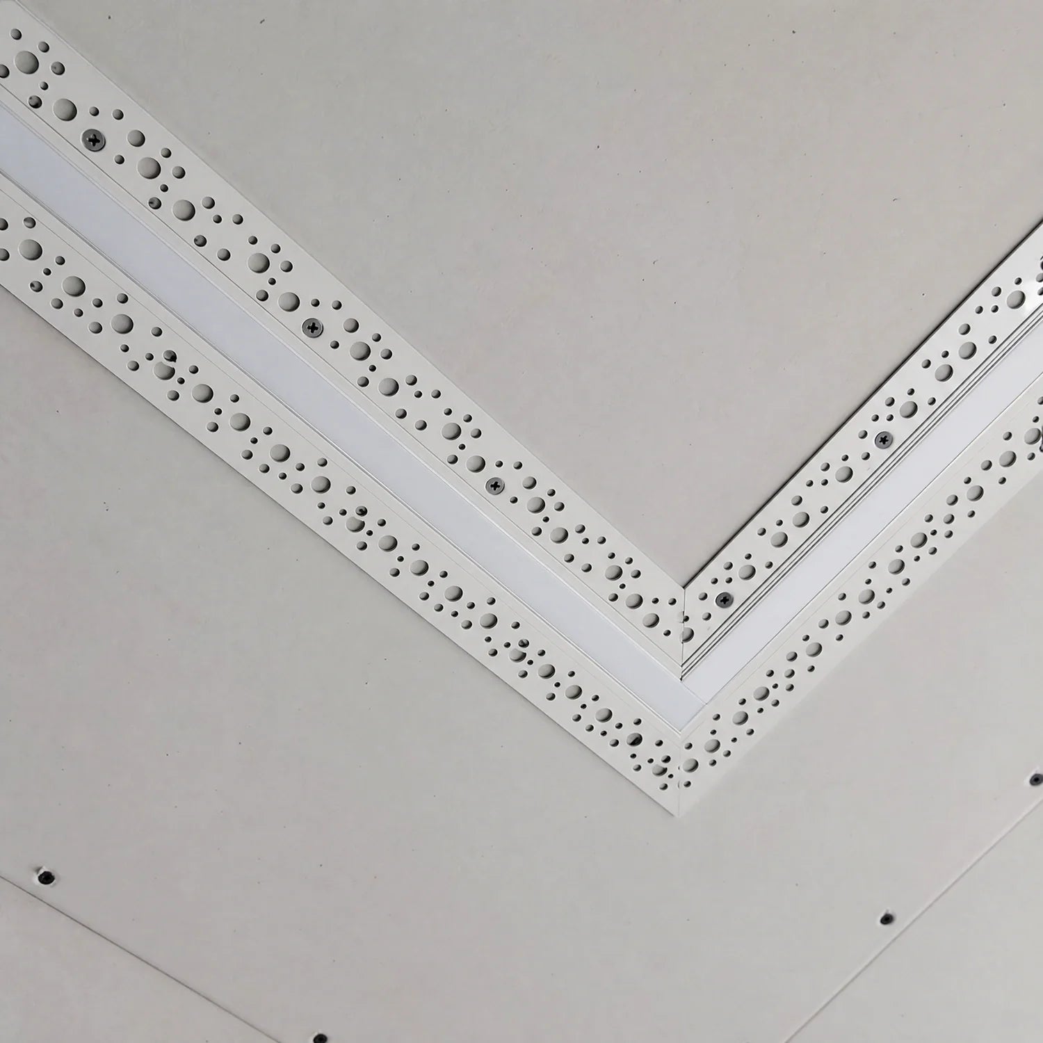2.45 Metre Straight Plaster-in Aluminium LED Profile 60.3x15mm, Opal Cover — product view 6