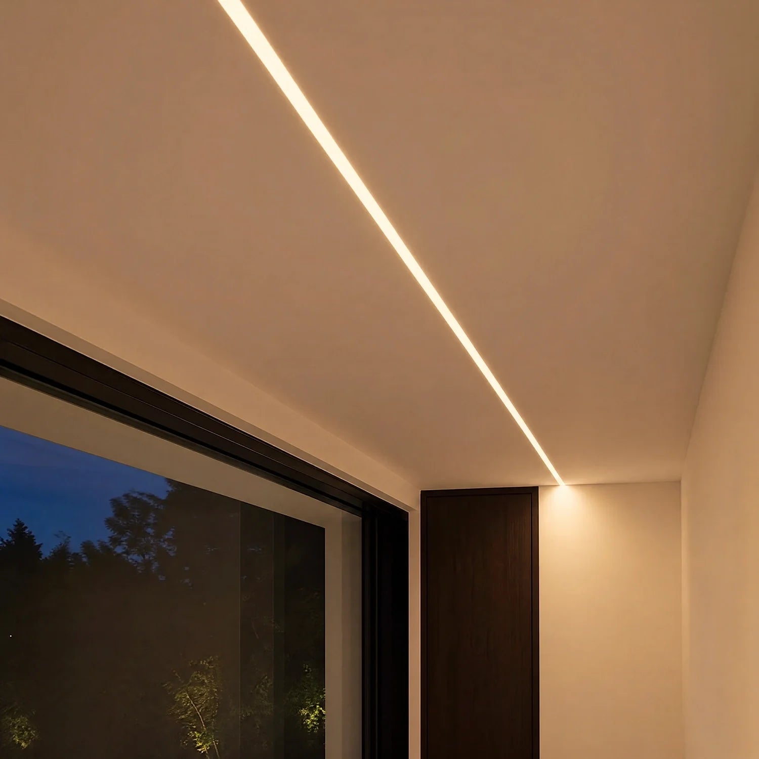 1 Metre Straight Plaster-in Aluminium LED Profile 60.3x15mm, Opal Cover — product view 7