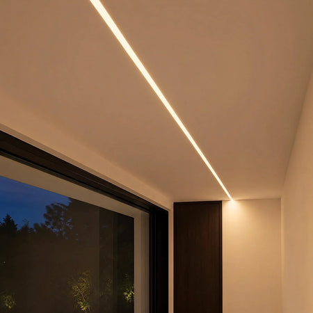 1 Metre Straight Plaster-in Aluminium LED Profile 60.3x15mm, Opal Cover — product view 7