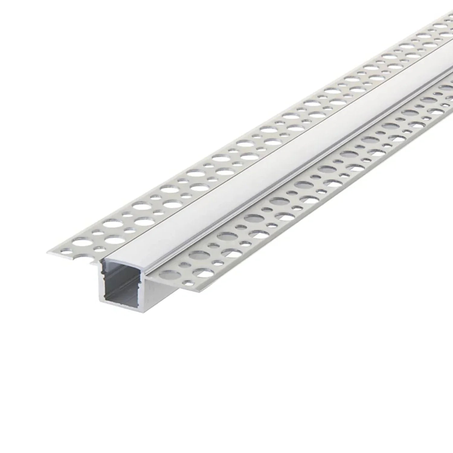 2 Metre Straight Plaster-in Aluminium LED Profile 60.3x15mm, Opal Cover — main product image