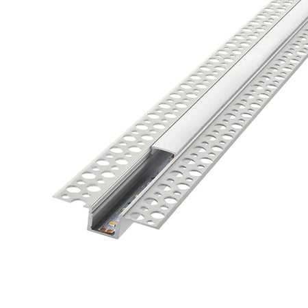 2 Metre Straight Plaster-in Aluminium LED Profile 60.3x15mm, Opal Cover — product view 3