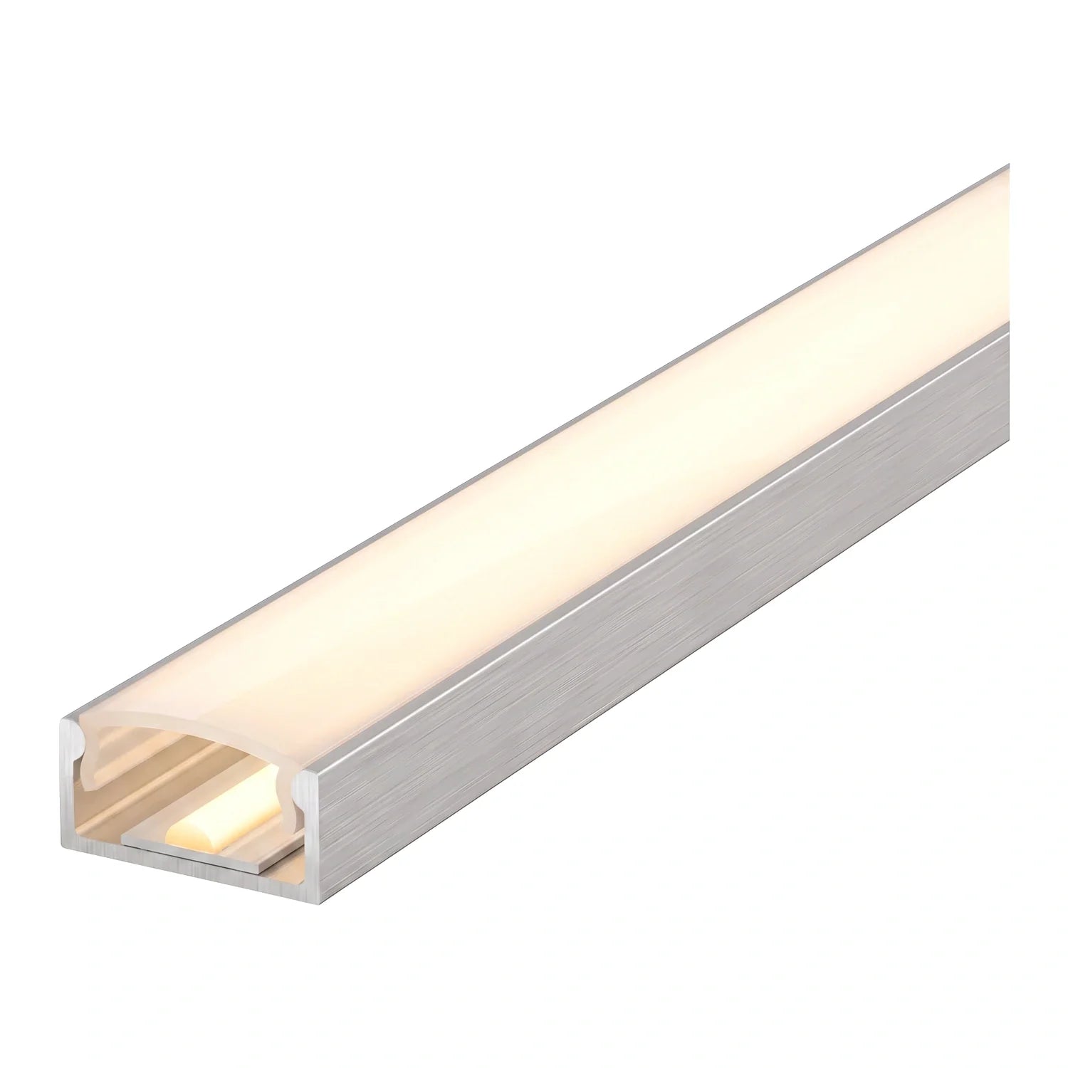 1 Metre Silver Aluminium LED Surface Profile 17x8mm, Opal Diffuser — product view 2