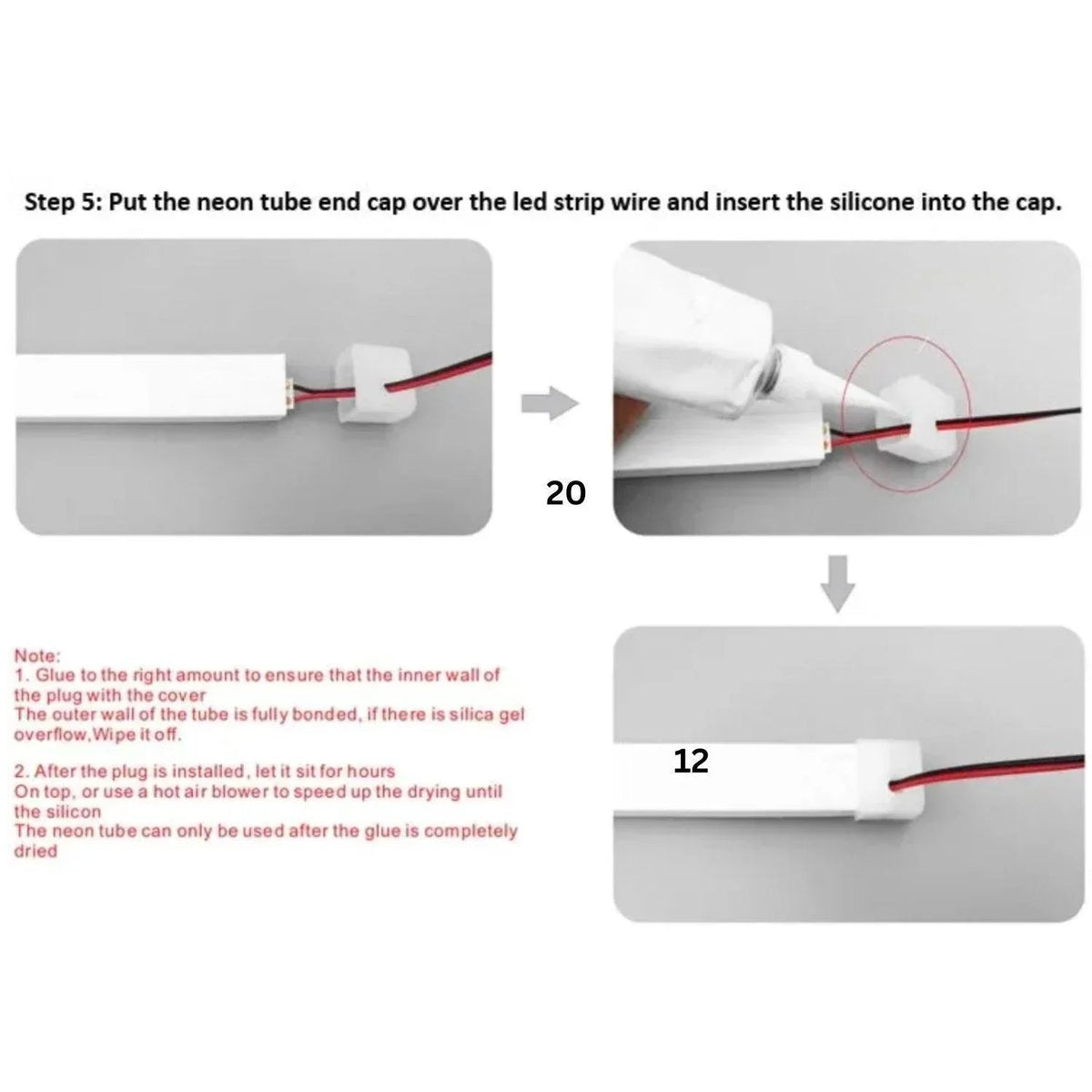 Black Silicone LED Neon Flex Tube Diffuser Body for LED Strip Light 16x16mm — view 10 — House of LEDs UK