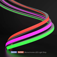 Black Silicone LED Neon Flex Tube Diffuser Body for LED Strip Light 16x16mm - House of LEDS