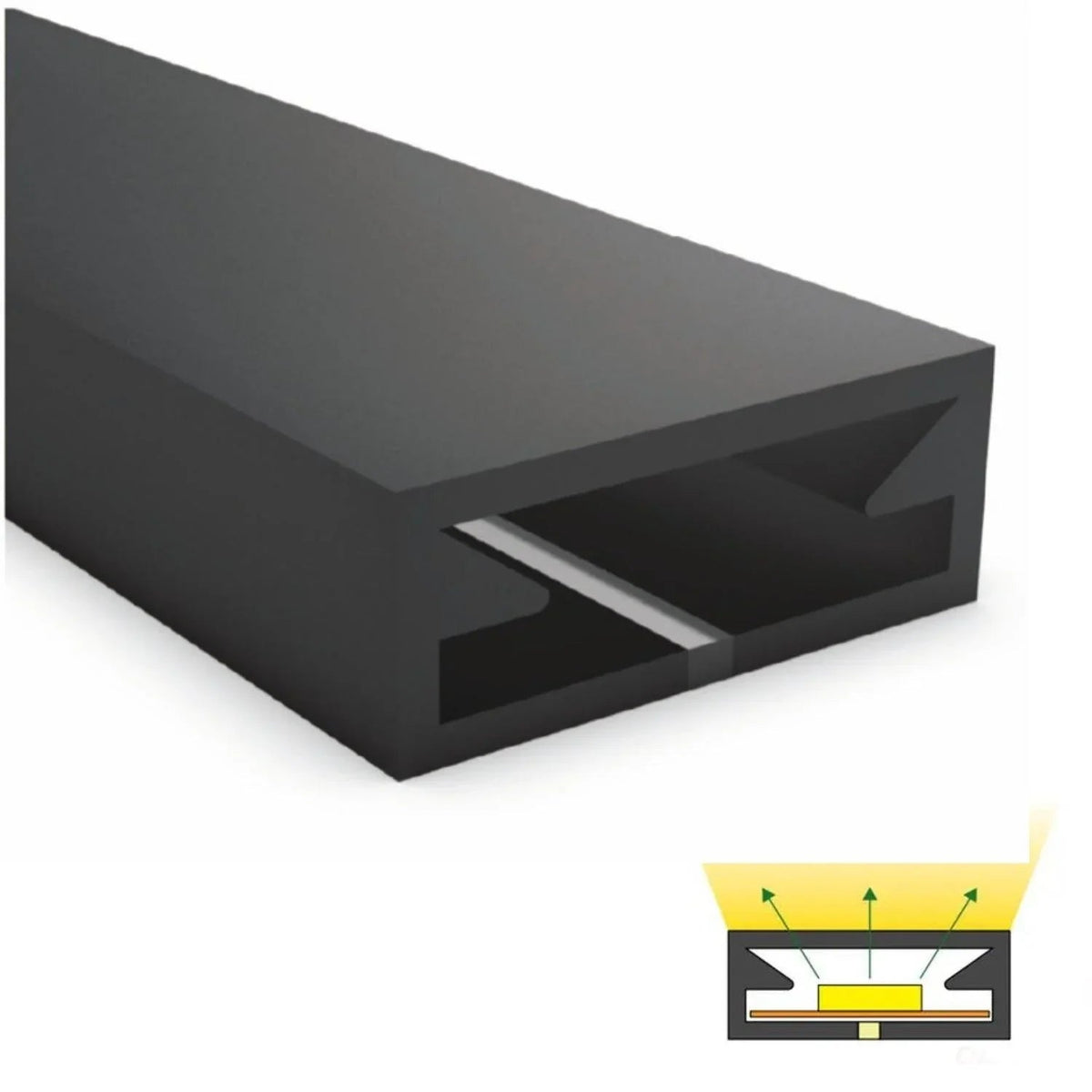 Black Silicone LED Neon Flex Tube Diffuser Body for LED Strip Light 5x13mm — House of LEDs UK