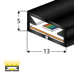 Black Silicone LED Neon Flex Tube Diffuser Body for LED Strip Light 5x13mm - House of LEDS