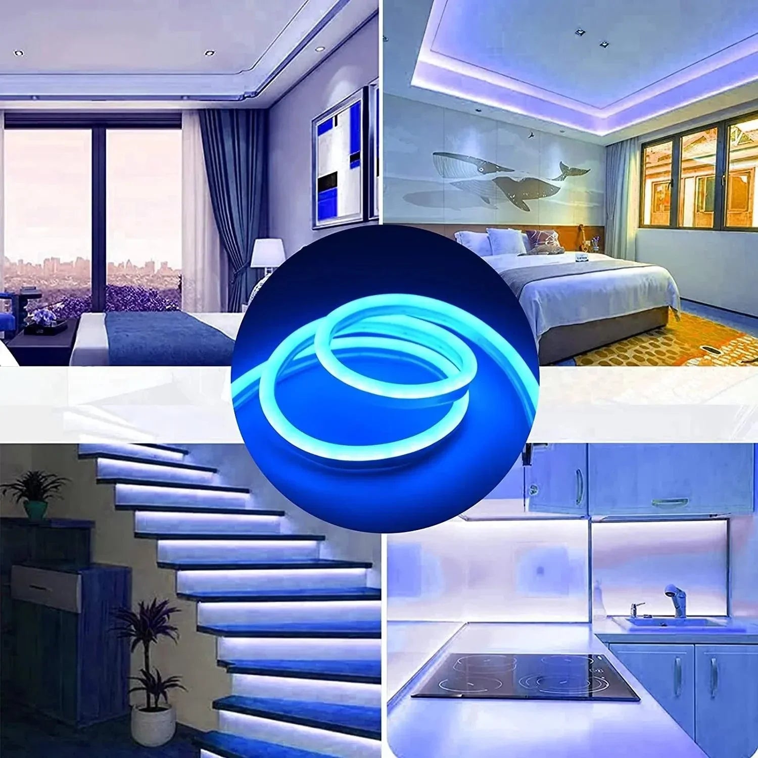 Blue LED Neon Flex 12V 8x16mm 120 LEDs/m IP65 Waterproof 5 Metre — view 8 — House of LEDs UK