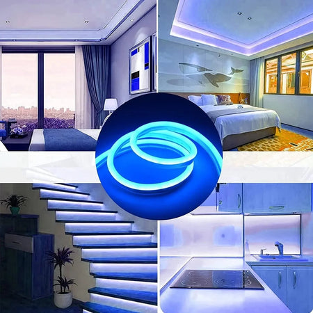 Blue LED Neon Flex 12V 8x16mm 120 LEDs/m IP65 Waterproof 5 Metre — view 8 — House of LEDs UK