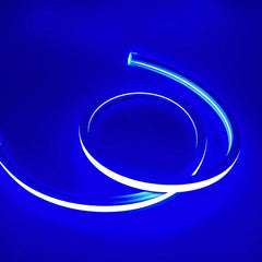 Blue LED Neon Flex 16x16mm 220V 240V Top Bending 120LEDs/m 20cm Cut IP65 Waterproof with UK Plug - House of LEDS