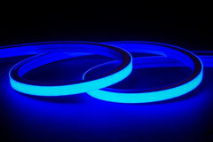 Blue LED Neon Flex 16x16mm 220V 240V Top Bending 120LEDs/m 20cm Cut IP65 Waterproof with UK Plug - House of LEDS