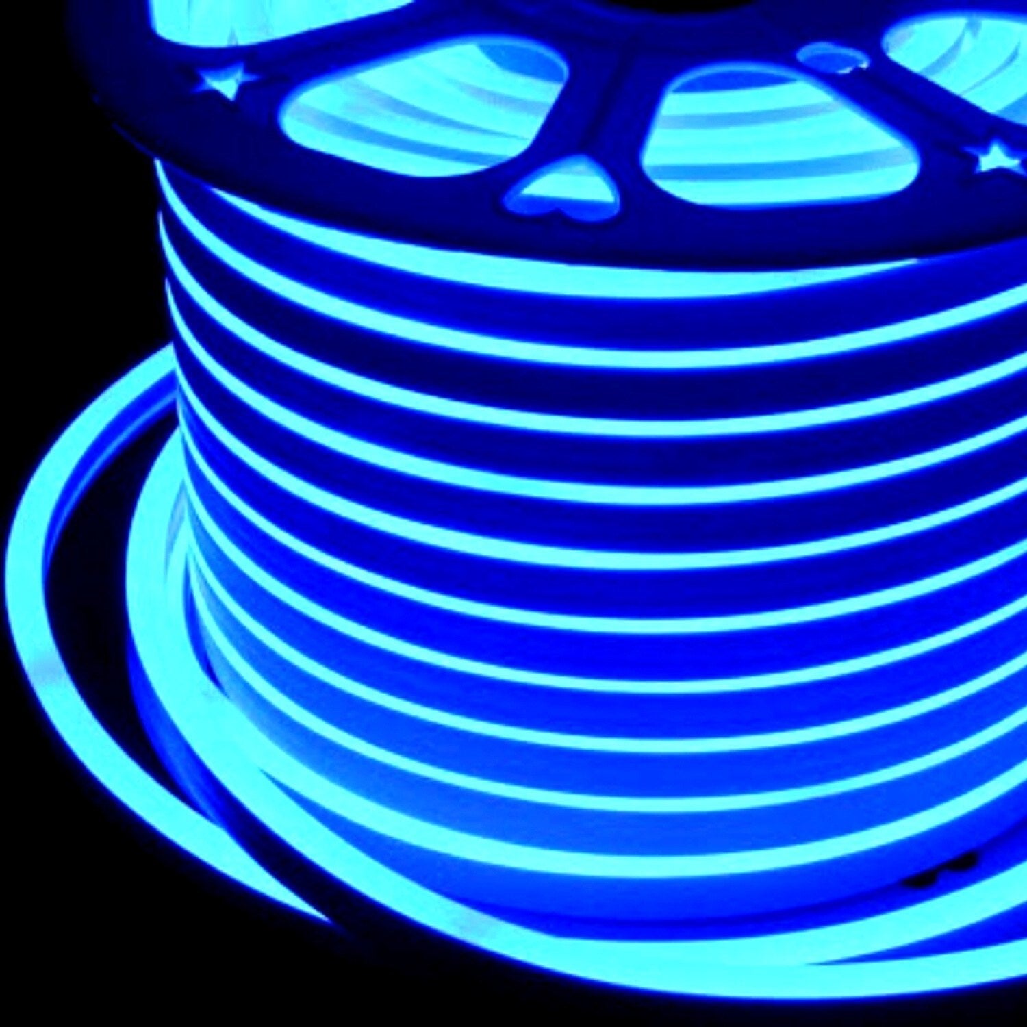 Blue LED Neon Flex 8x16mm 120LEDs/m AC 220 240V IP65 Waterproof with UK Plug - House of LEDS