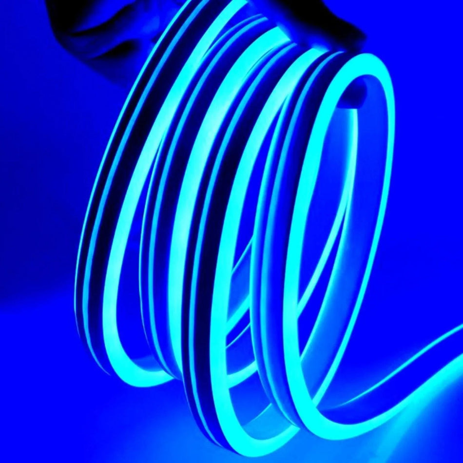 Blue Neon Flex Double Side 220V 240V 120LED/m 8x16mm IP67 Waterproof  Full Kit — House of LEDs UK