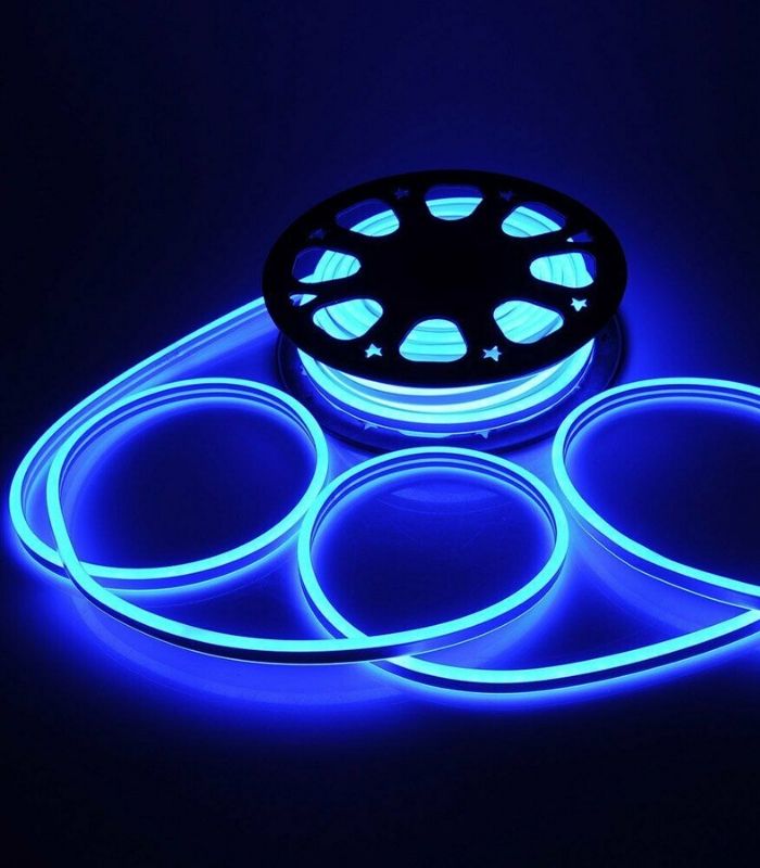 Blue Neon Flex Double Side 220V 240V 120LED/m 8x16mm IP67 Waterproof Full Kit - House of LEDS