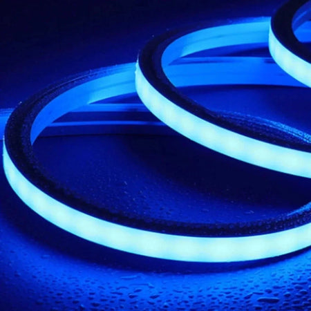 Blue LED Neon Flex 16x16mm 220V 240V Top Bending 120LEDs/m 20cm Cut IP65 Waterproof with UK Plug — House of LEDs UK