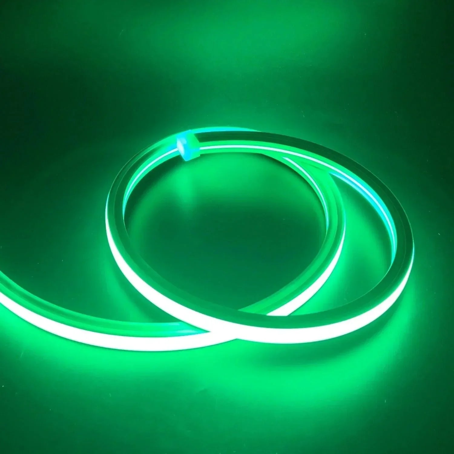Green LED Neon Flex 220V 240V Flat Shape Top Bend 20cm Cut IP65 with UK Plug — view 3 — House of LEDs UK
