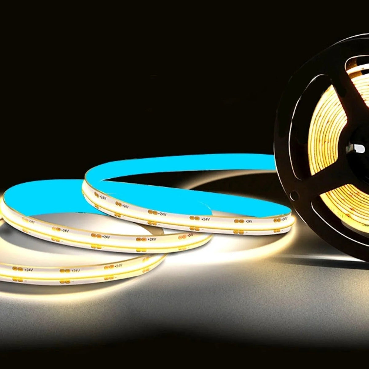 CCT COB LED Strip 2700K to 6500K 24V 480 LEDs/m IP20 8mm Wide — view 10 — House of LEDs UK